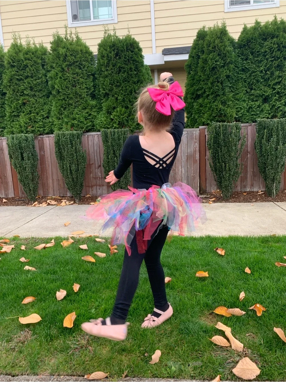 Girls Pink Ballet Slipper Bow Dress Shoes